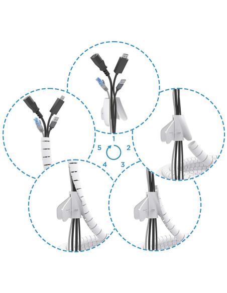 Aisens A151-0917 Organizador de Cables 1M Blanco