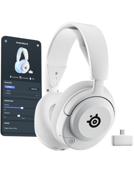 SteelSeries Arctis Nova 5 Auriculares Gaming Inalámbricos Blancos