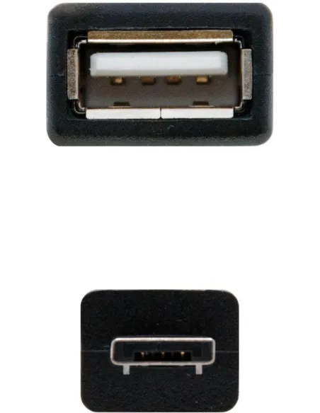 Nanocable 10.01.3000 Cable USB-A a microUSB 15cm Negro