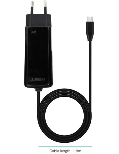 TooQ TQLC-USBCGAN90PD-C Cargador para Portátil 90W USB-C Negro
