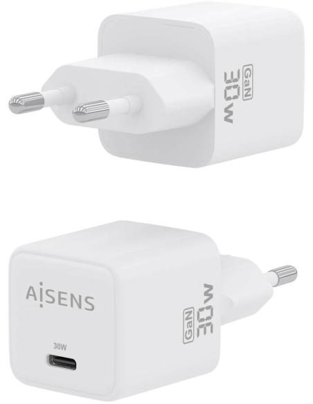 Aisens ASCH-30W1P035-W Cargador USB-C 33W Carga Rápida Blanca