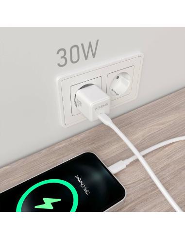Aisens ASCH-30W1P035-W Cargador USB-C 33W Carga Rápida Blanca