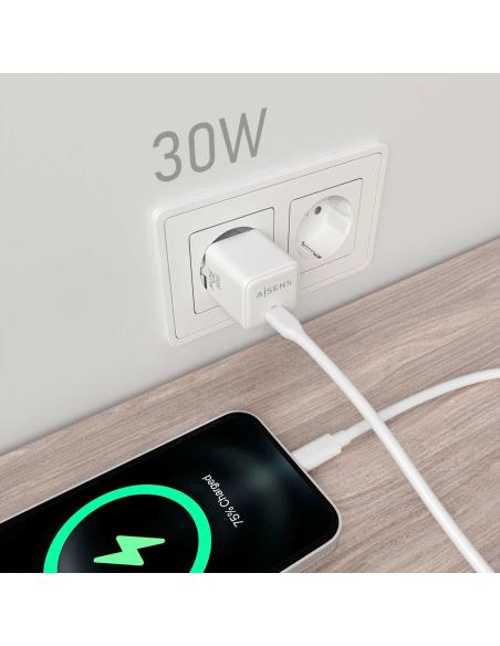 Aisens ASCH-30W1P035-W Cargador USB-C 33W Carga Rápida Blanca