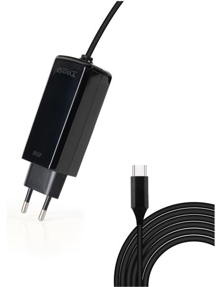 TooQ TQLC-USBCGAN45PD-C Cargador de Portátil 45W USB-C Negro