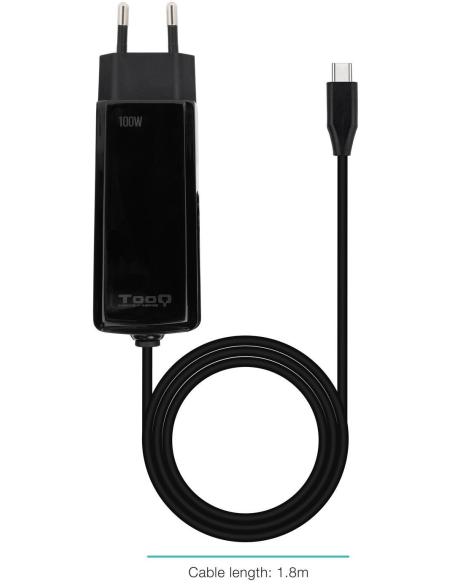 TooQ TQLC-USBCGAN100PD-C Cargador de Portátil 100 W USB-C Negro