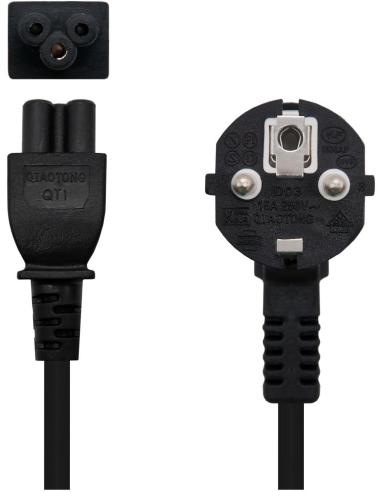 Nanocable 10.22.0302-L300 Cable de Alimentación CEE7/7 a C5 Acoplador 3M Negro