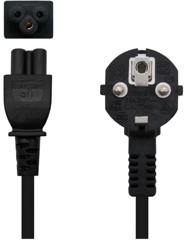 Nanocable 10.22.0302-L200 Cable de Alimentación CEE7/7 a C5 Acoplador 2M Negro