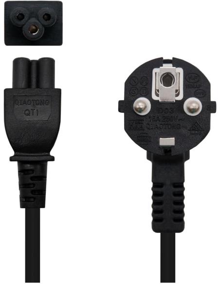 Nanocable 10.22.0302-L200 Cable de Alimentación CEE7/7 a C5 Acoplador 2M Negro