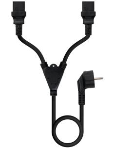 Nanocable 10.22.0100-L300 Cable de Alimentación CEE7/7 a x2 C13 Acoplador 3 M Negro-CABL61713