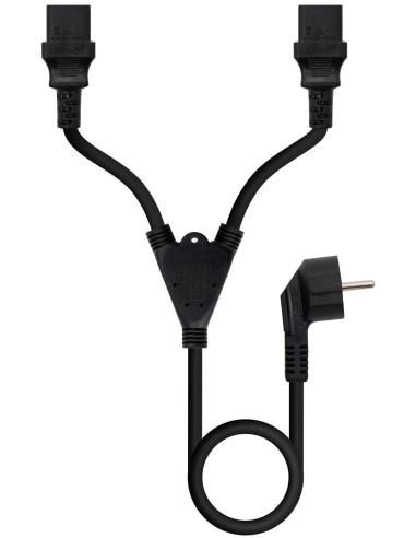Nanocable 10.22.0100-L300 Cable de Alimentación CEE7/7 a x2 C13 Acoplador 3 M Negro