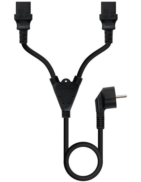 Nanocable 10.22.0100-L300 Cable de Alimentación CEE7/7 a x2 C13 Acoplador 3 M Negro