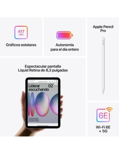 Apple iPad mini 2024 8.3" 128GB WiFi + Cellular Blanco Estrella