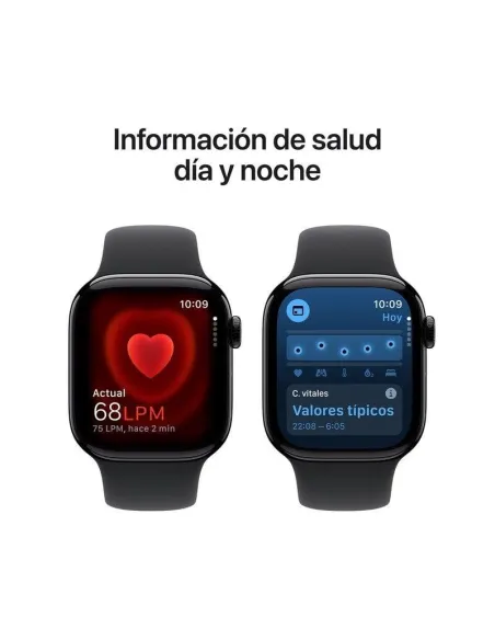 Apple Watch Series 10 GPS 42mm Caja Aluminio Negro Azabache con Correa Deportiva Negra M/L