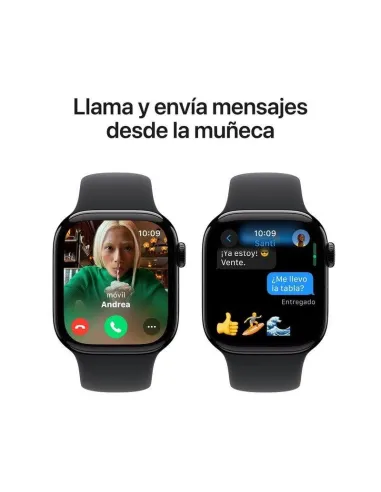 Apple Watch Series 10 GPS 42mm Caja Aluminio Negro Azabache con Correa Deportiva Negra M/L