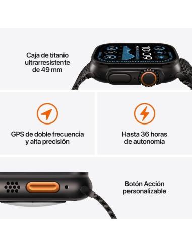 Apple Watch Ultra 2 GPS + Cellular 49mm Caja Negra Titanio con Correa Alpine Loop L Verde Oscuro
