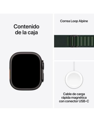 Apple Watch Ultra 2 GPS + Cellular 49mm Caja Negra Titanio con Correa Alpine Loop L Verde Oscuro