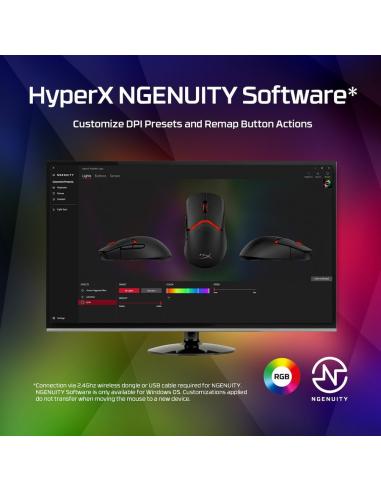 HyperX Pulsefire Fuse Ratón Gaming 26000DPI Negro