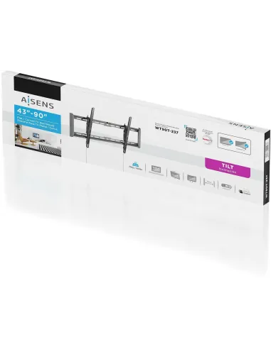 Aisens WT90T-237 Soporte de Pared para Monitor/TV 43"-90" Máx. 75 KG Negro
