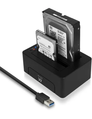 Ewent EW7014 Estación de Acoplamiento para Discos Duros Dual 2.5"-3.5" SSD Negro