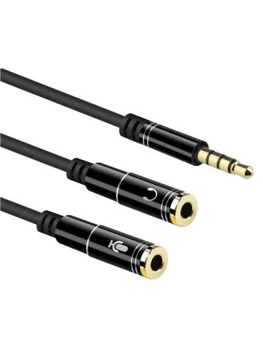 Ewent Cable Jack 3.5mm Macho/Hembra 30cm Negro