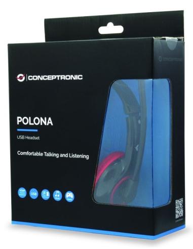 Conceptronic CCHATSTARU2R Auriculares USB-A Negros