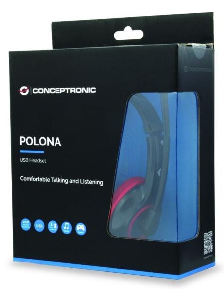 Conceptronic CCHATSTARU2R Auriculares USB-A Negros