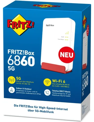 AVM Fritz!Box 6860 Router 5G WiFi 6e Ethernet