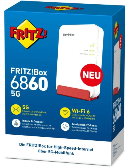 AVM Fritz!Box 6860 Router 5G WiFi 6e Ethernet