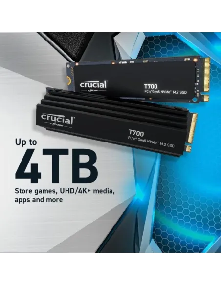 Crucial T700 2TB SSD PCIe Gen5 NVMe M.2 con Disipador Térmico