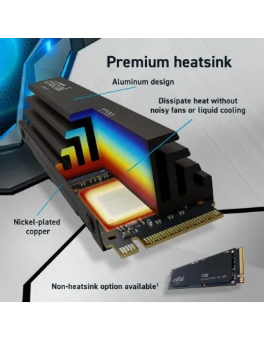 Crucial T700 2TB SSD PCIe Gen5 NVMe M.2 con Disipador Térmico