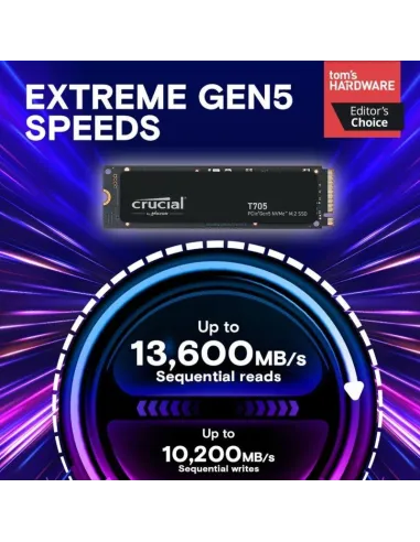 Crucial T705 1TB SSD PCIe Gen5 NVMe M.2