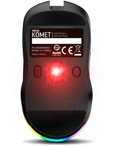 Krom NXKROMKOMET Komet Ratón Gaming Inalámbrico RGB Negro 2400 DPI