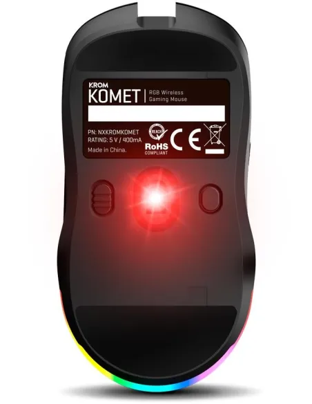 Krom NXKROMKOMET Komet Ratón Gaming Inalámbrico RGB Negro 2400 DPI