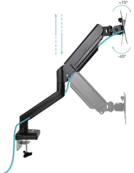 TooQ DB1334TNR-B Soporte de Mesa para Monitor/TV de 13-34" Máx. 10KG Negro