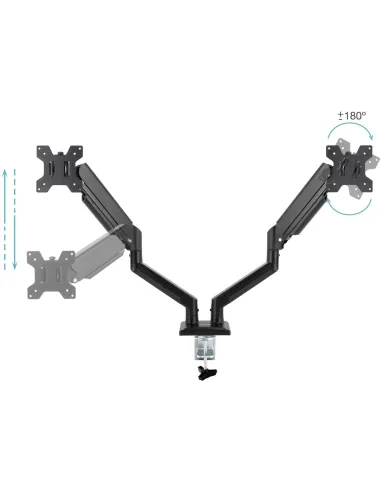 TooQ DB1434TNR-B Soporte de Mesa para Monitor/TV de 13"-34" Máx. 20KG Negro