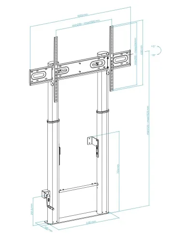 Tooq FS2290HM-B Soporte Suelo/Pared para Monitor/TV 60-100" Máx. 100 Kg