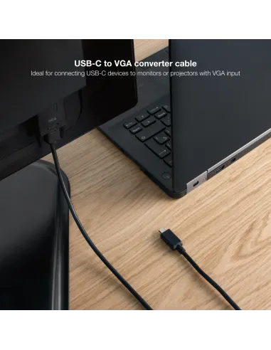 Nanocable 10.15.5202 Adaptador VGA a USB-C 1.8M Negro