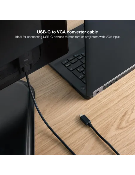 Nanocable 10.15.5202 Adaptador VGA a USB-C 1.8M Negro