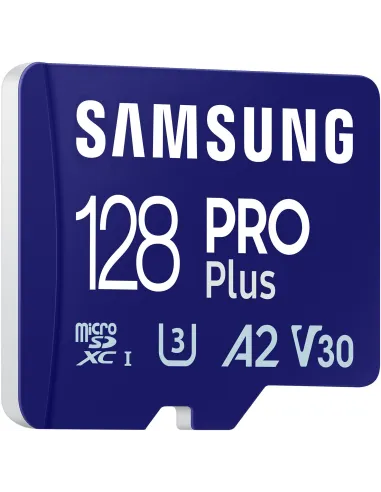 Samsung PRO Plus MicroSDXC 128GB UHS-I U3 A2 V30 Clase 10 con Adaptador SD
