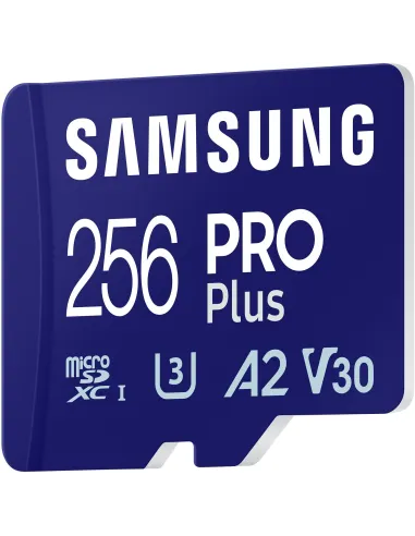 Samsung PRO Plus MicroSDXC 256GB UHS-I U3 A2 V30 Clase 10 con Adaptador SD