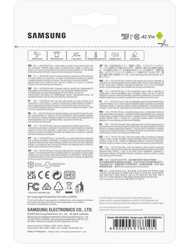 Samsung PRO Plus MicroSDXC 256GB UHS-I U3 A2 V30 Clase 10 con Adaptador SD