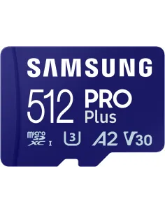 Samsung PRO Plus MicroSDXC 512GB UHS-I U3 A2 V30 Clase 10 con Adaptador SD-MTMSDM0308