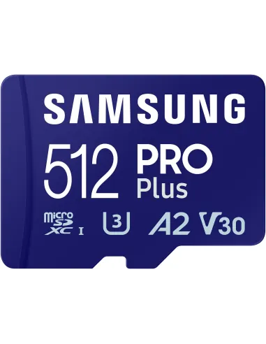 Samsung PRO Plus MicroSDXC 512GB UHS-I U3 A2 V30 Clase 10 con Adaptador SD