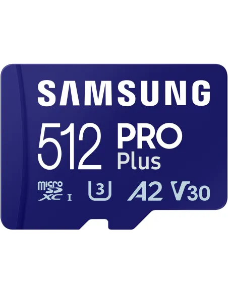 Samsung PRO Plus MicroSDXC 512GB UHS-I U3 A2 V30 Clase 10 con Adaptador SD