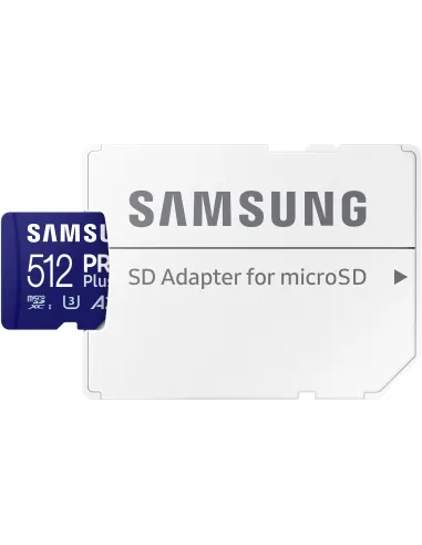 Samsung PRO Plus MicroSDXC 512GB UHS-I U3 A2 V30 Clase 10 con Adaptador SD