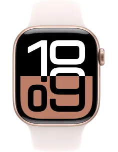 Apple Watch Series 10 GPS 42mm Caja Aluminio Plata con Correa Deportiva Blanco Denim S/M