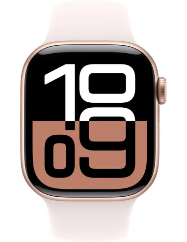 Apple Watch Series 10 GPS 42mm Caja Aluminio Plata con Correa Deportiva Blanco Denim S/M