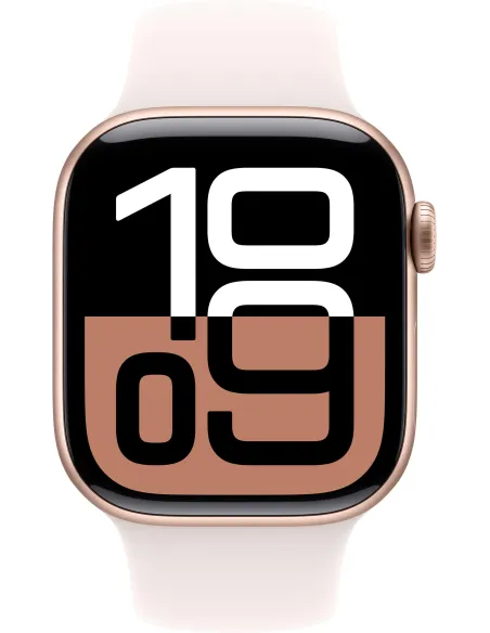 Apple Watch Series 10 GPS 42mm Caja Aluminio Plata con Correa Deportiva Blanco Denim S/M