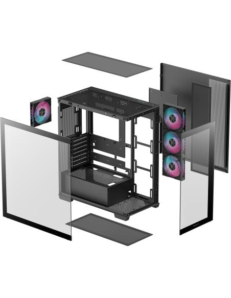DeepCool CG580 4F Midi Tower Cristal Templado USB 3.2 Negra