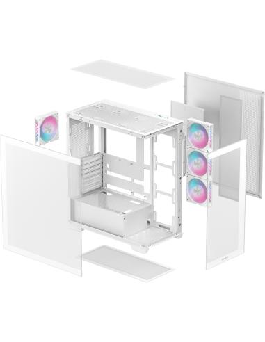 DeepCool CG580 4F WH Midi Tower Cristal Templado USB 3.2 Blanca